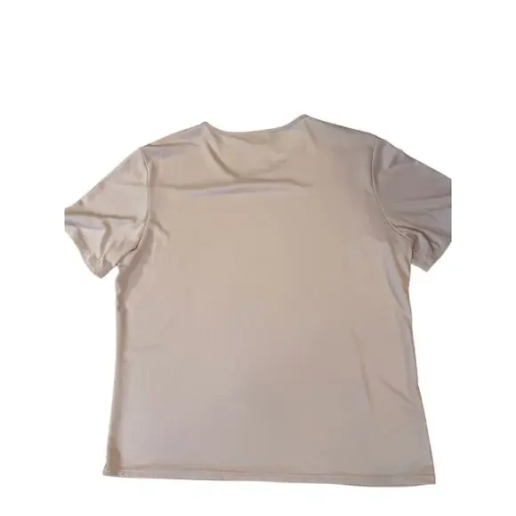 Vintage‎ Studio Pink Stretch Shirt XL Women’s Fitted Crew Short Sleeve USA Made - Picture 3 of 3